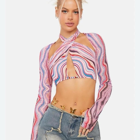 Revolve- AFRM Cordelia Top in Multi Wave top - Picture 1 of 11